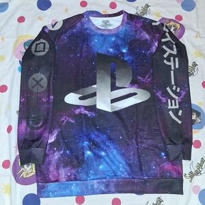 New Sony Playstation Controller Buttons Galaxy Polyester Sweatshirt